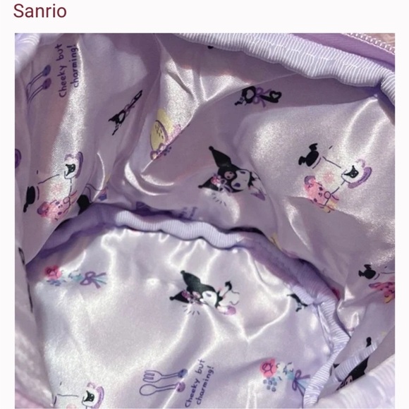 Sanrio Kuromi Round Floral Lavender Vanity Pouch Bag - Picture 7 of 8